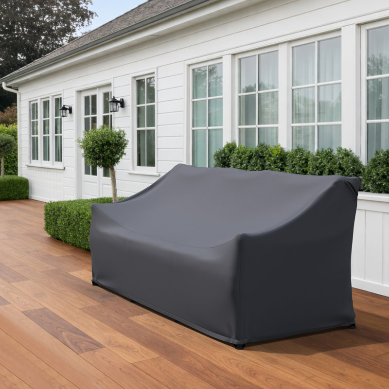 Housse pour canapé de patio droite en fer de 76 po de large Lucier