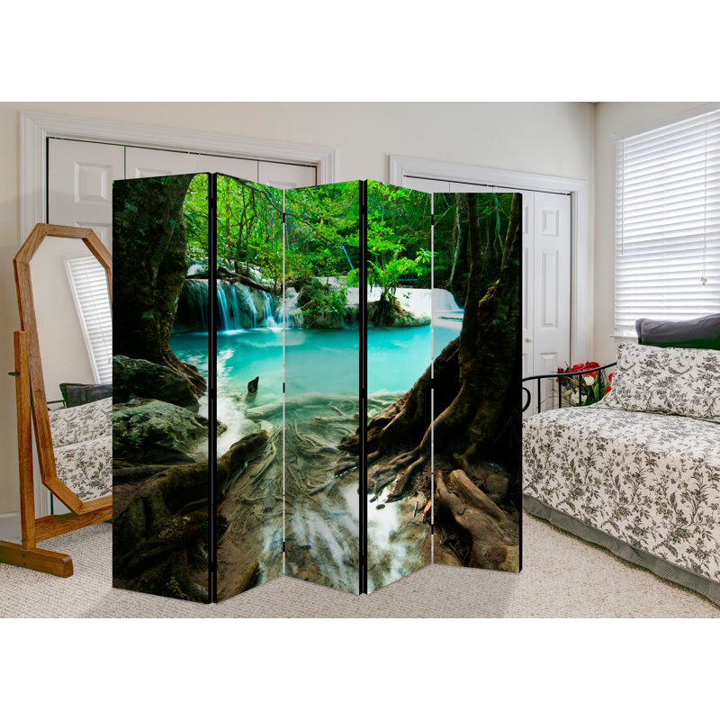 Vieques 225cm W x 172cm H 5 - Panel Folding Room Divider