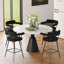 Ensemble de 4 tabourets de bar pivotants en molleton 26 po H-1025691883