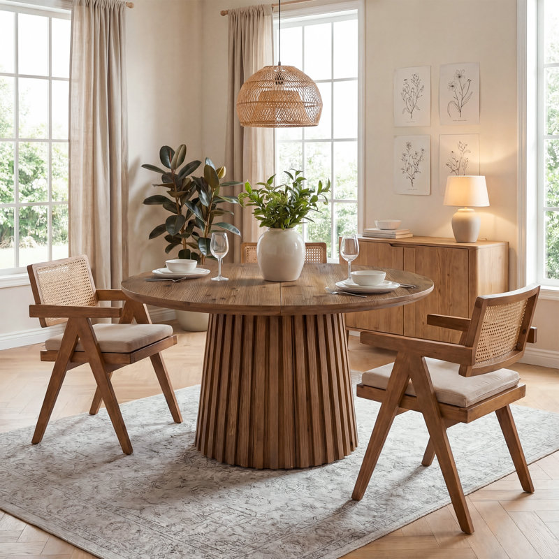 Round Solid Wood Dining Table