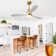 52 Inch Ceiling Fan With Dimmable Led Light 3 Solid Wood Blades Remote Control Reversible DC Motor For Living Room