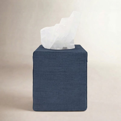 Stonewashed Linen Tissue Box Cover