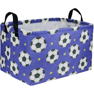 Rectangular Kids Storage Bins, Storage Basket,Collapsible Toy Organizer Bin With Handles For Nautical Nursery Decor,Clothes Storage, Kid's Toy Box,Book Basket,Gift Basket.(Anchor)