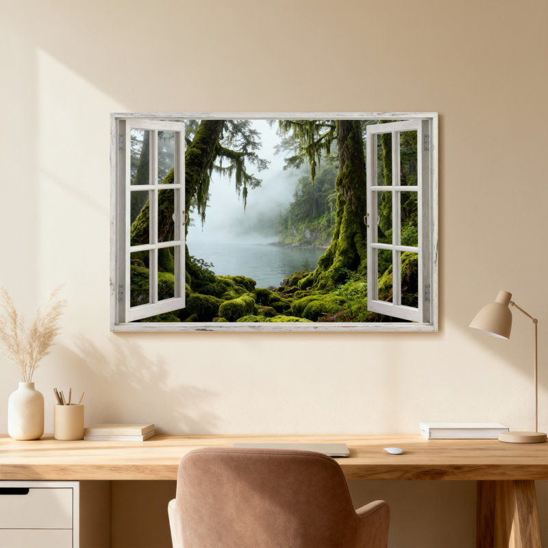 Paysage et nature Mossy Forest Lake, H 36 po x l 24 po, Toile tendue, Ne s’applique pas