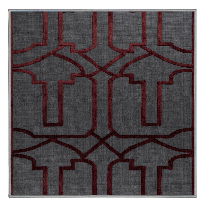Tapis gris en treillis lavable à la machine, Carré 4 pi