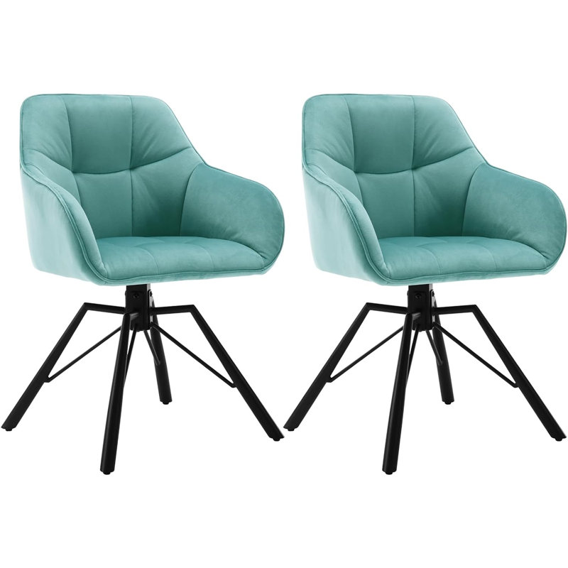 Malkin 48cm H Velvet Upholstered Armchair, Turquoise