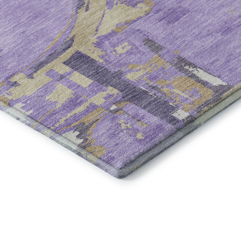 Premium Machine Washable Prisco Lavender Rug, Runner 2'3" x 7'6"