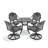 5-Piece All-Weather Cast Aluminum Dining Set, Include 4 Swivel Chairs and 30.71" Round Table With Black Frame-117751204