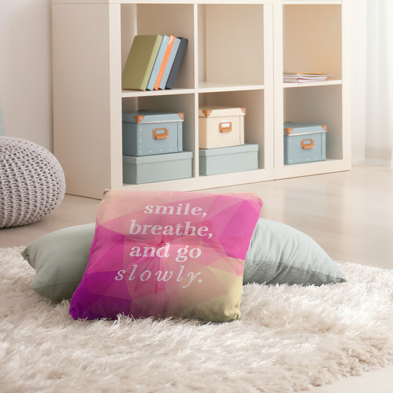 Reversible Throw Pillow, 26" H x 26" W, Pink Diamond