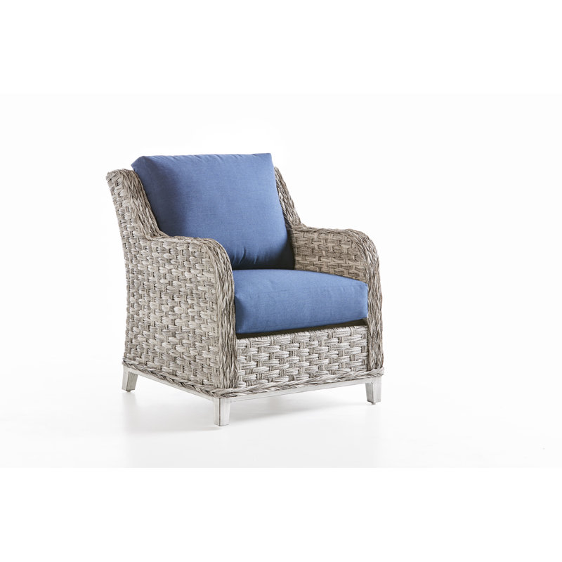 Craut Premium All-Weather Wicker Outdoor Lounge Chair, Navy Sunbrella®, Lapis