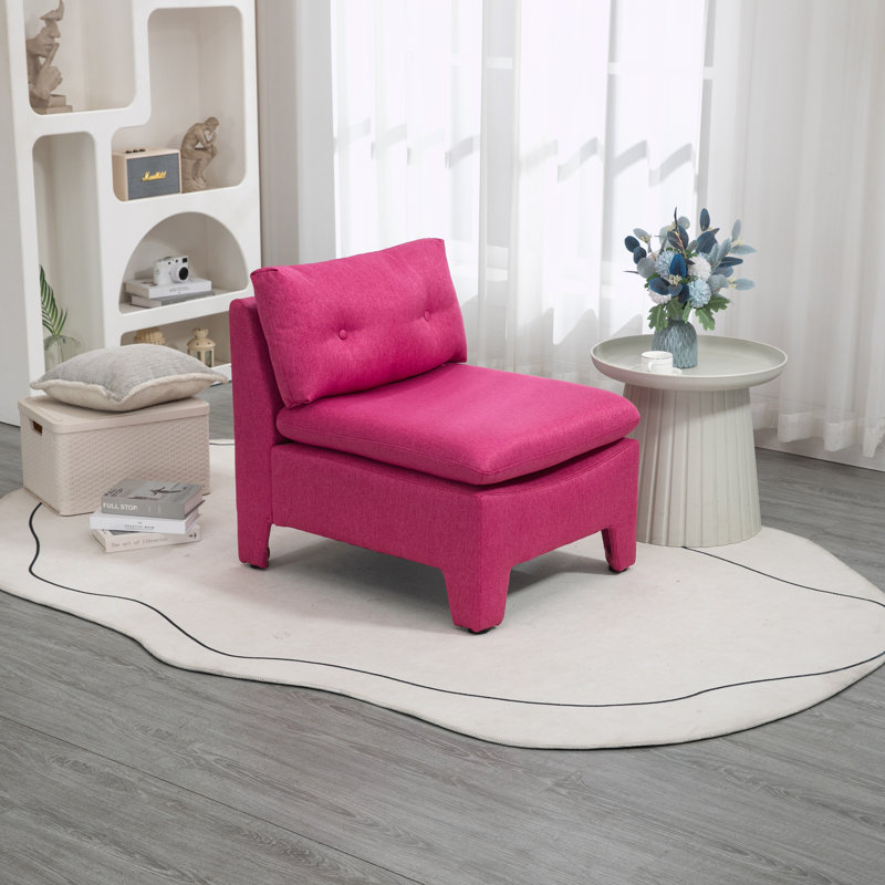 Fauteuil d'appoint simple House Hold, Lin rouge