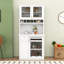 Élégant buffet avec rehausse - tablettes et porte-bouteilles-359008237