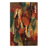 Vintage Swedish Rya Rug, Colorful Scandinavian Abstract Patterns - Rug & Kilim