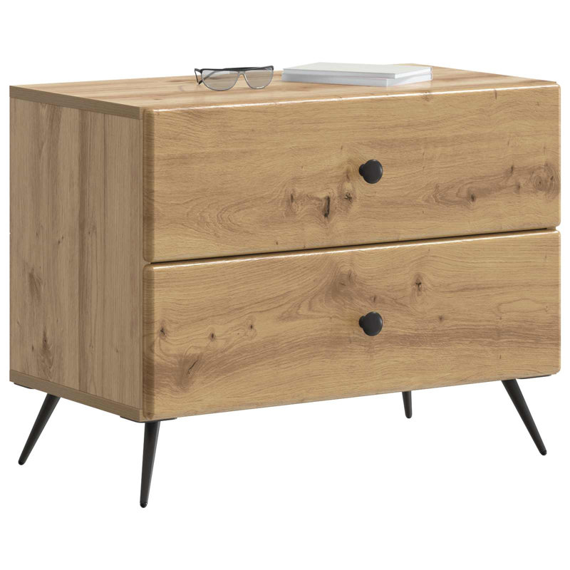 62cm W Manufactured Wood Bedside Table, Artisan Oak