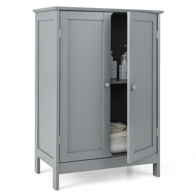 Amielle Freestanding Bathroom Cabinet, Gray