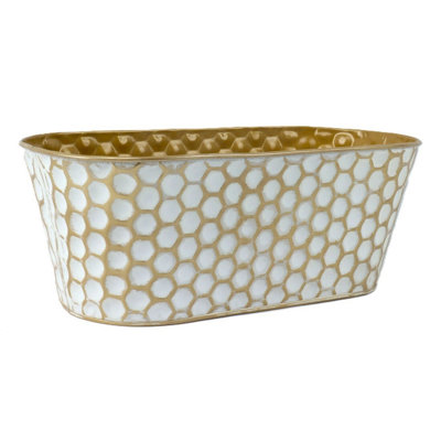 Wash And Metallic Honeycomb Pattern Bucket
