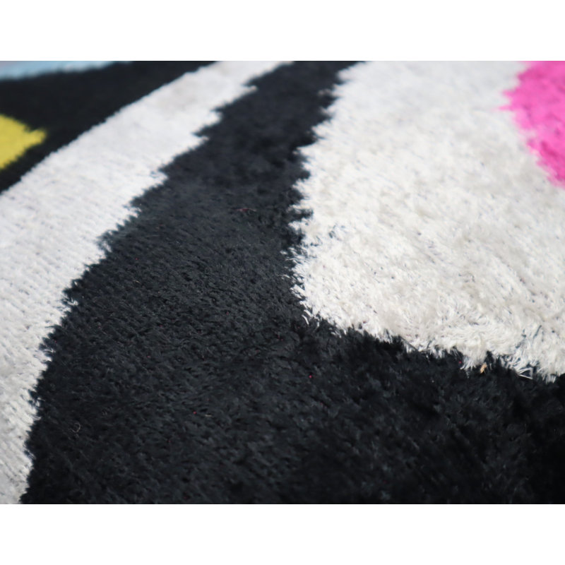  Housse de coussin et insert, Noir / gris, 16 po x 16 po, Carré