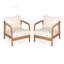 Outdoor Lounge Chair with Woven Backrest and Solid Wood Frame for Patio or Garden