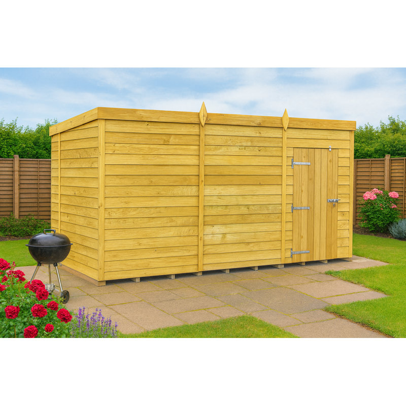 12ft x 7ft Pent Shed - Single Door without Windows