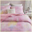 Ensemble de courtepointe 4 pièces pour grand lit / grand motif aquarelle Tie Dye avec coussin décoratif - rose-130092512