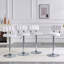 Ensemble de 2 tabourets de bar à hauteur ajustable, revêtement en similicuir blanc avec base et repose-pieds chromés, tabourets de confort modernes pour îlot de cuisine, bar personnel et salon-130094364