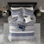 Ensemble d'édredon 7 pièces jacquard bleu marine
