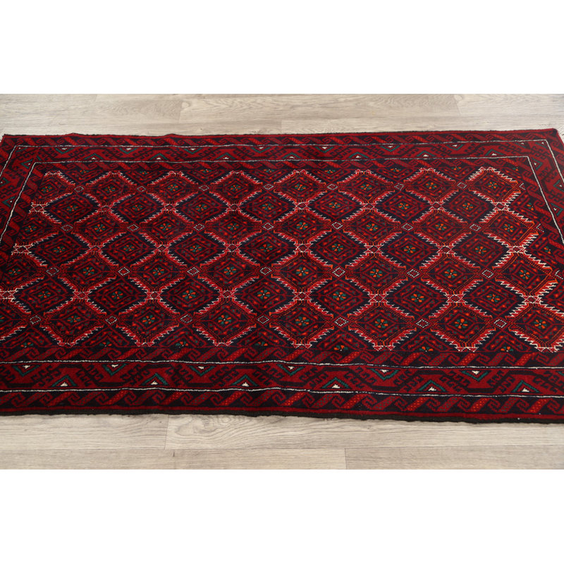 Aliesha One-of-a-Kind 3'4" X 6'3" Wool Area Rug in Red