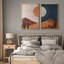 "Sun and Moon Day and Night Orange Desert Landscape", reproduction d'art sur toile encadrée 2 pièces-100136455-100136457