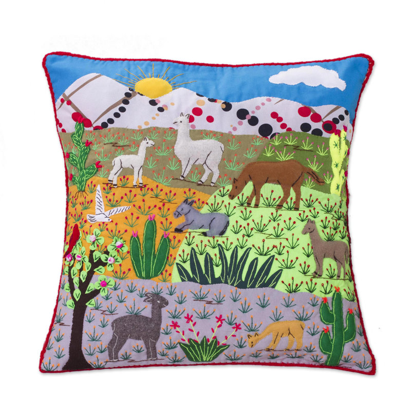 Andean Patchwork Cotton Blend Pillow Cover