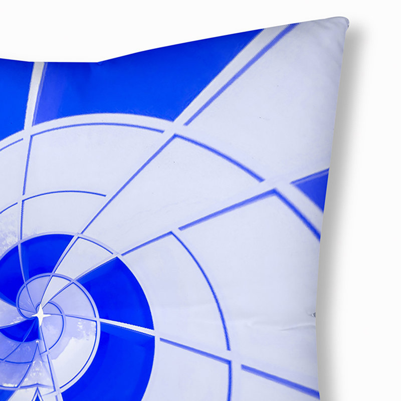 47_Bohemian & Eclectic Blue Storm 1 coussin de sol capitonné, 26 po x 26 po