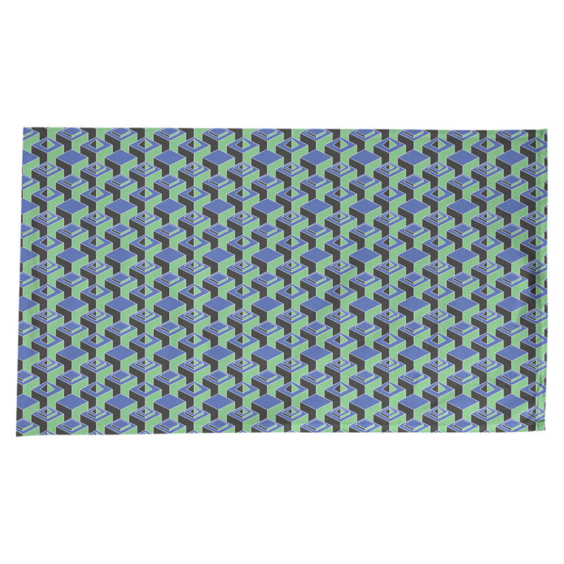 Nappe de gratte-ciels classiques, Bleu/vert