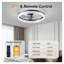 Ventilateur de plafond moderne 19,7 po avec lumière, lumière DEL à intensité variable avec télécommande et télécommande, conception sans pales en acrylique et en fer pour la chambre à coucher