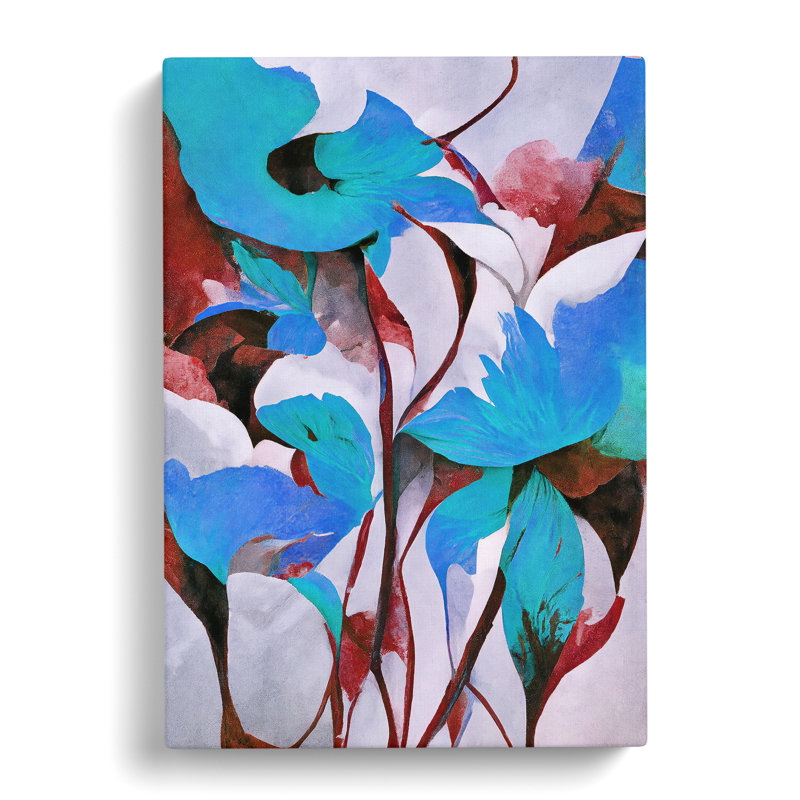 Floral Abstract Art No.4 - Wrapped Canvas Print, 50cm H x 35cm W x 3cm D