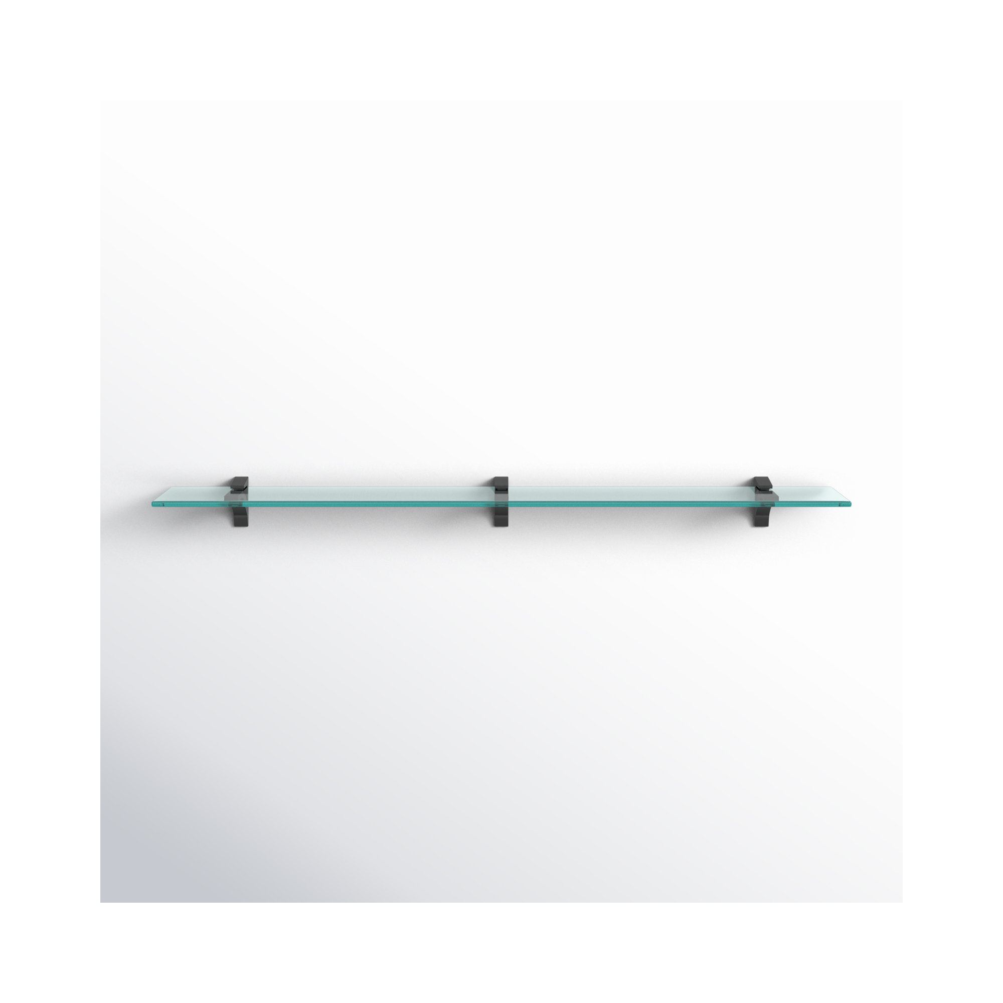 Electra Glass Wall Shelf, Black, 2.86" H x 36" W x 6.5" D
