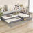 Upholstered Double Daybed with Trundle and Drawer-1430117700