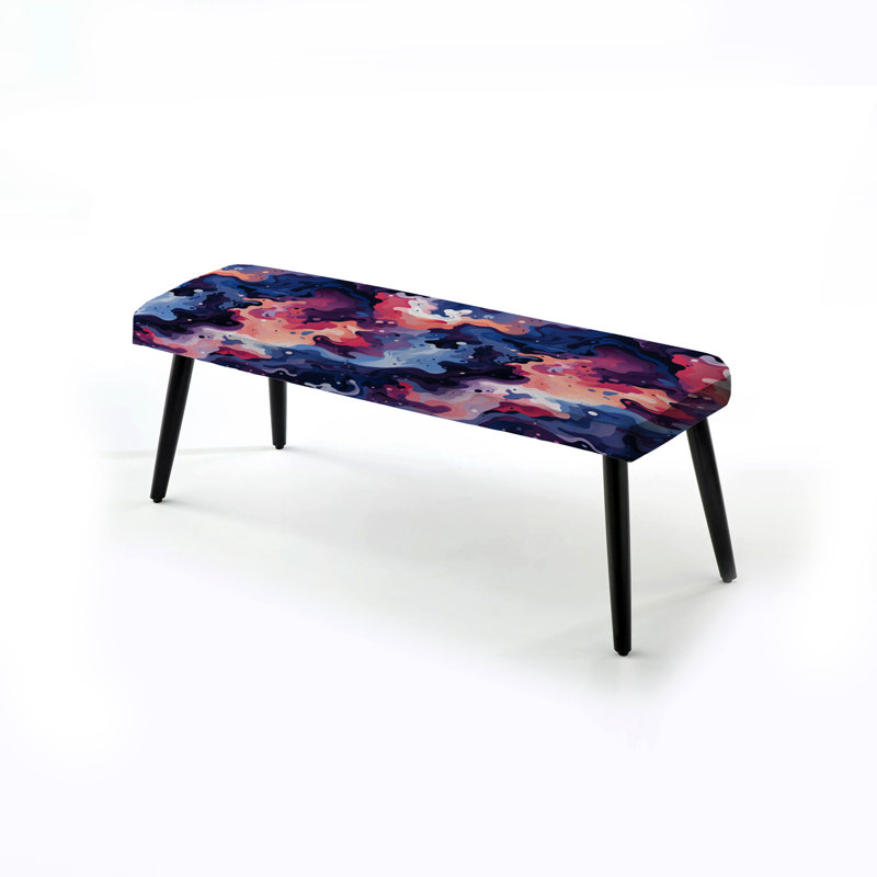 Celestial Camo Ripple - Banc rembourré abstrait noir