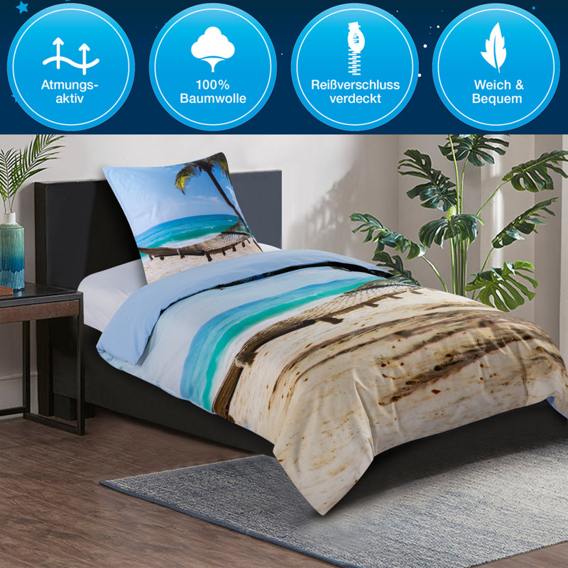 Cotton No Pattern Duvet Cover Set with Pillowcases Included