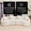 Canapé courbé désossé, canapé modulaire à compression de 110 po, haute densité, canapé-lit pour salon, salon, appartement, chenille-989773900