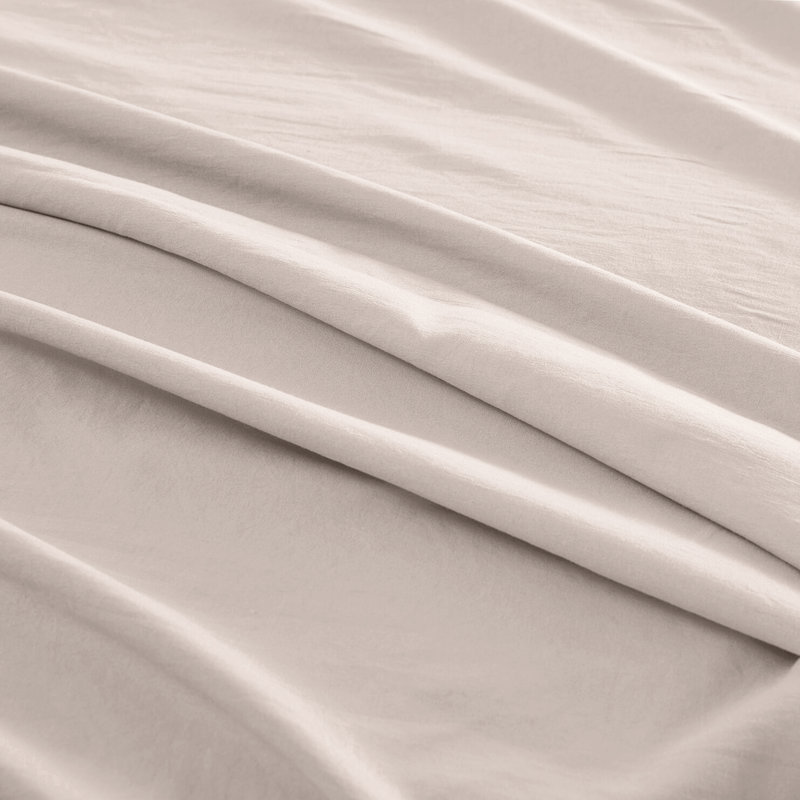 Kiranjot Microfibre 200 TC Reversible Modern & Contemporary Duvet Cover Set With Pillow Cases, Cream, 260cm x 220cm