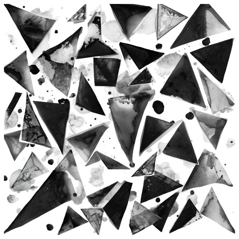 Tapisserie murale «Black Ink Triangles», H 50 po x l 60 po avec 4 œillets