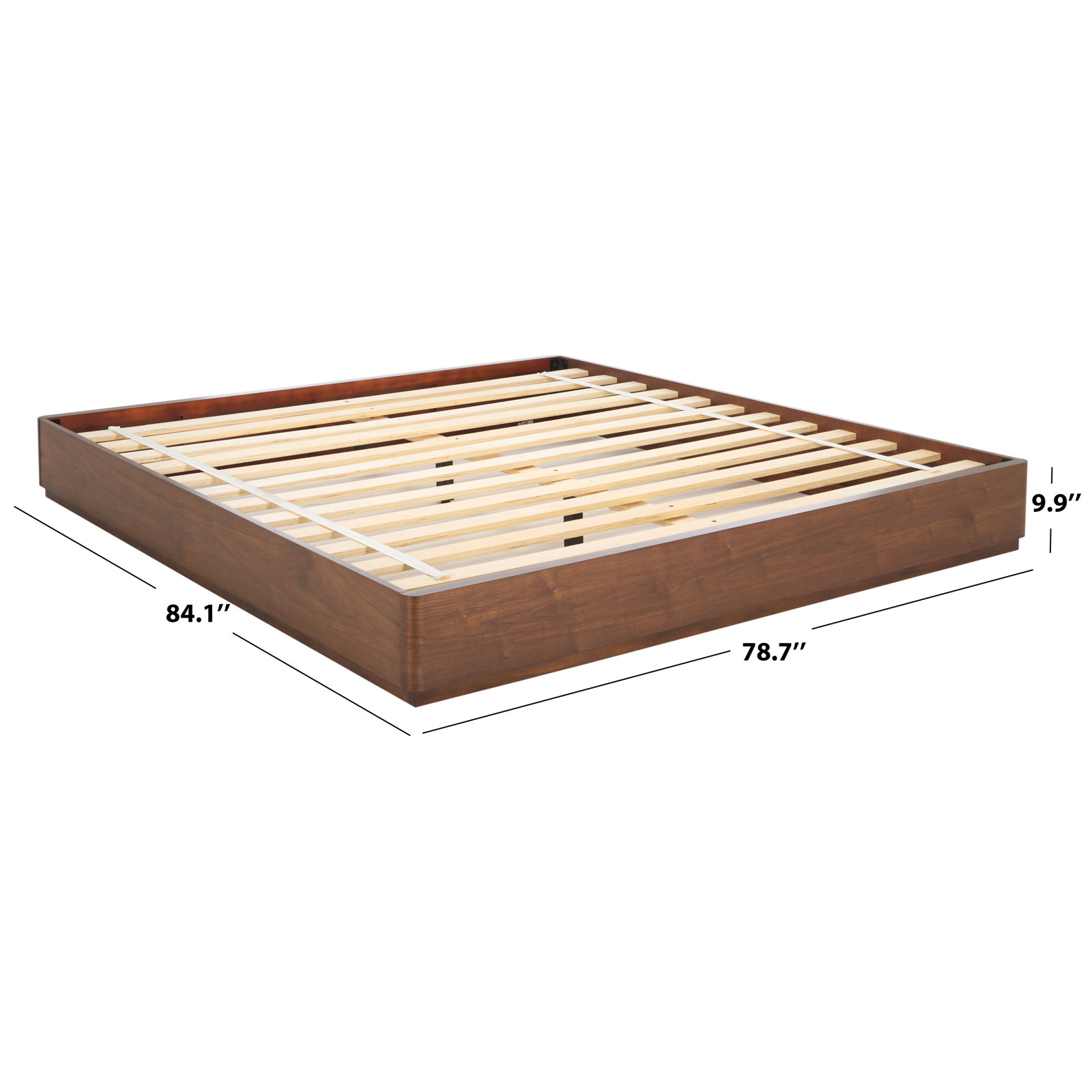 Arland Decarla Wood Bed Frame, King, Walnut