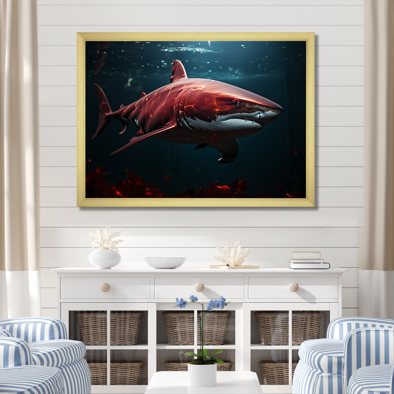 " Oceans Red Ghost Shark Photography ", Gold Single Picture Framed, 30" H x 40" W x 1.5" D