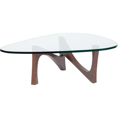 Akira Coffee Table Glass Top With Walnut Base