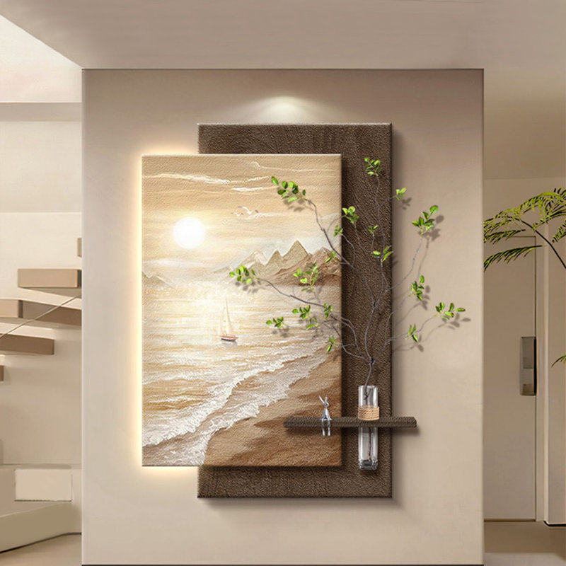 Art mural moderne café en bois manufacturé, Café, H 51,18 po x l 33,86 po x P 7,87 po