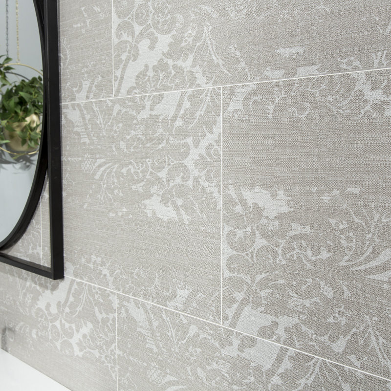 Palisade 25.6 in. x 14.8 in. Interlocking Vinyl Waterproof Wall Tiles, Woven Heather