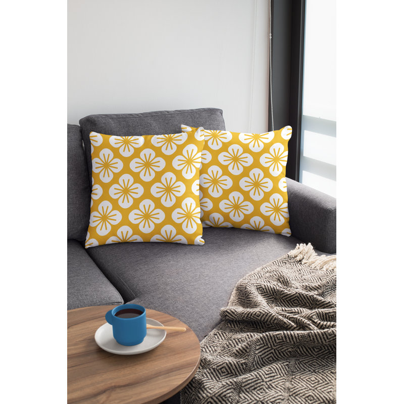 Housse de coussin Fredly, 18 po x 18 po, Jaune