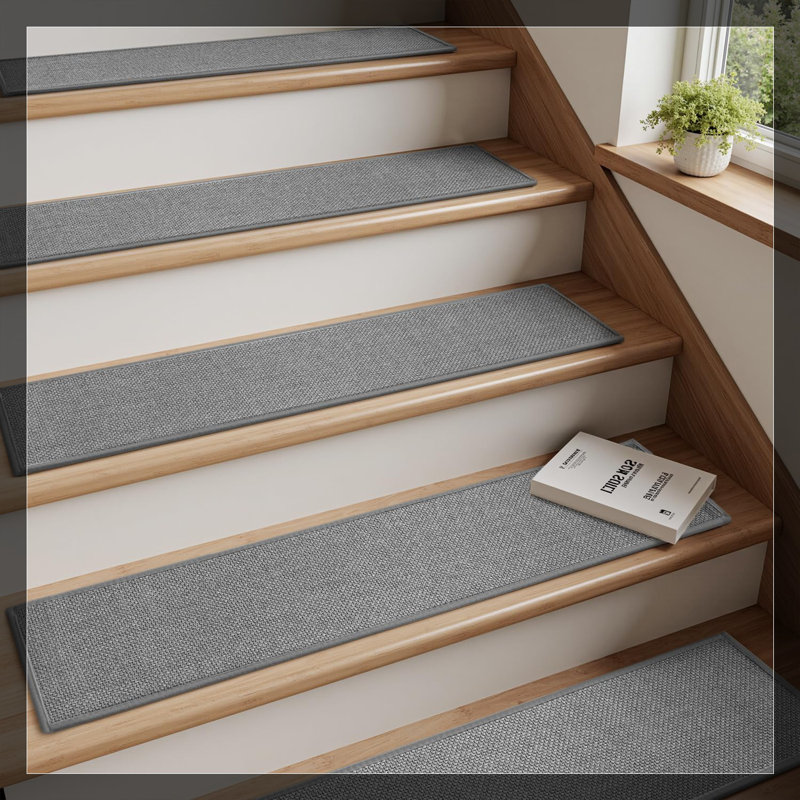 Biron antidérapant 15PCS, tapis d'escalier pour marches en bois, support en caoutchouc pour l'intérieur, tapis d'escalier sans résidus, tapis d'escalier durable pour enfants et chiens 8 po x 30 po