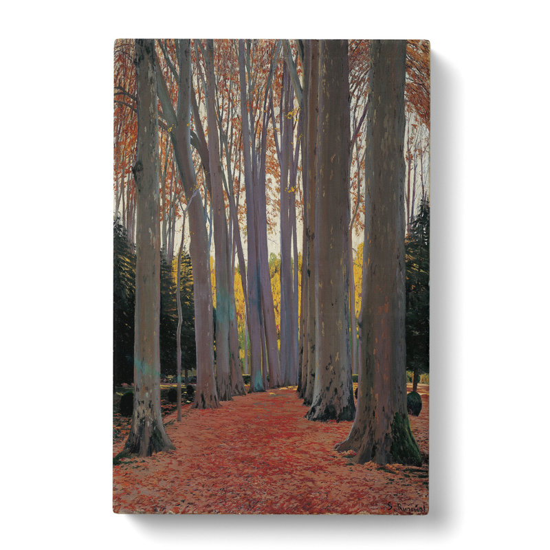 Avenue Of Plane Trees by Santiago Rusinol - Wrapped Canvas Painting, 50cm H x 35cm W x 3cm D