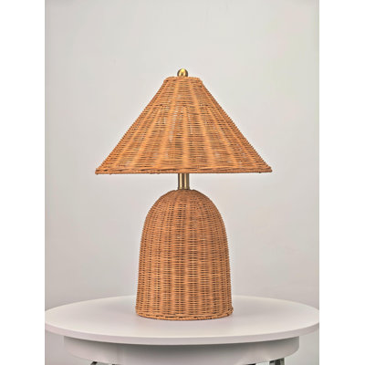 Rattan Table Lamp Antique Bronze