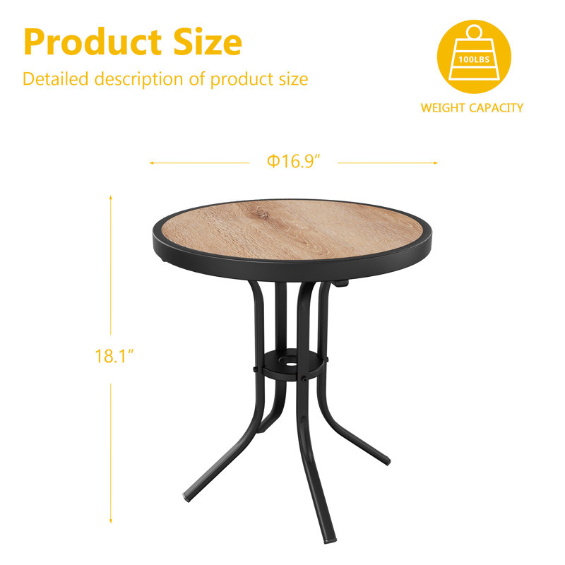 Outdoor Round Steel Side Table